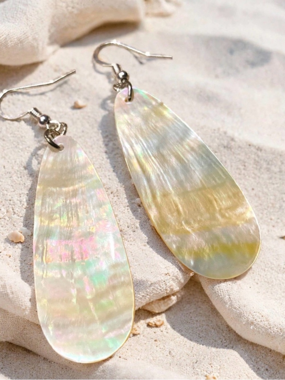Mother of Pearl Teardrop Dangle Earrings - Beach Collection